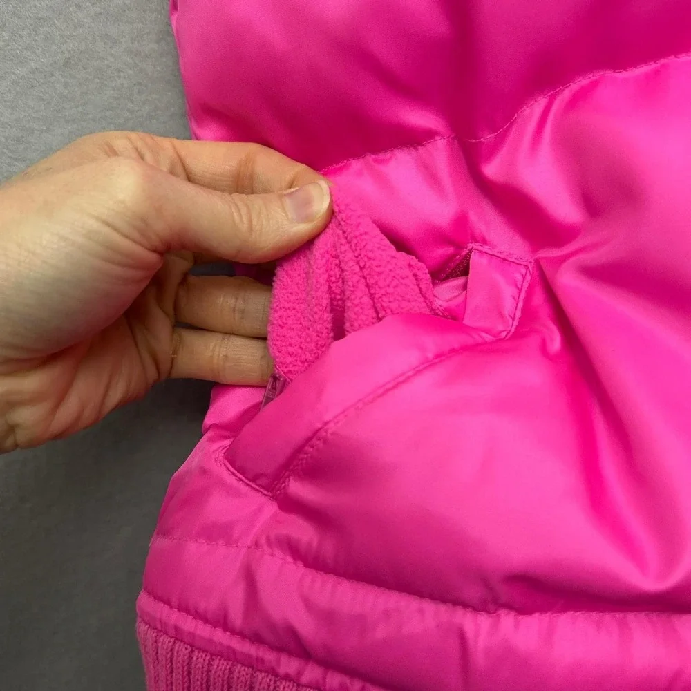 Old Navy Girls XXL Puffer Vest Hot Pink Y2K Barbiecore Fleece Lined Vintage